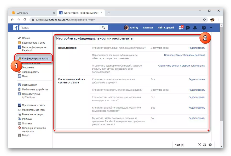 Prechod na nastavenia ochrany osobných údajov na Facebooku