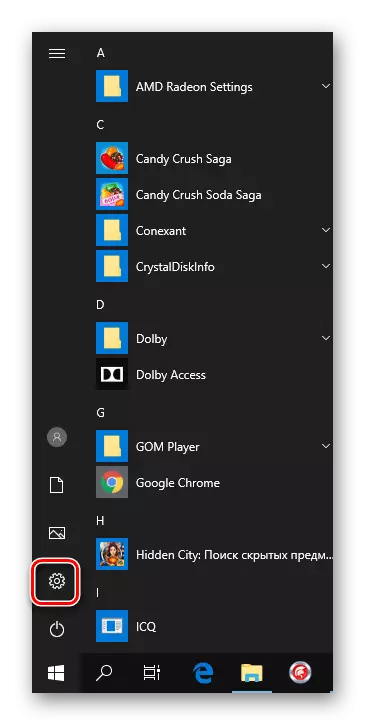 Odprite okno parametrov v sistemu Windows 10