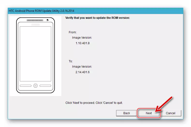 HTC Desire 601 versions de recàrrega de l'assistent ARU instal·lat i instal·lat el microprogramari