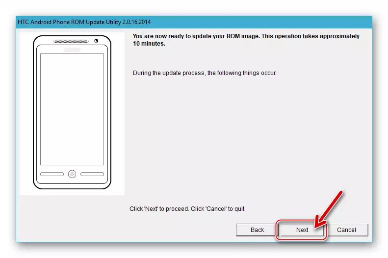 HTC Desire 601ARU Assistent Inicieu el procediment d'instal·lació del microprogramari