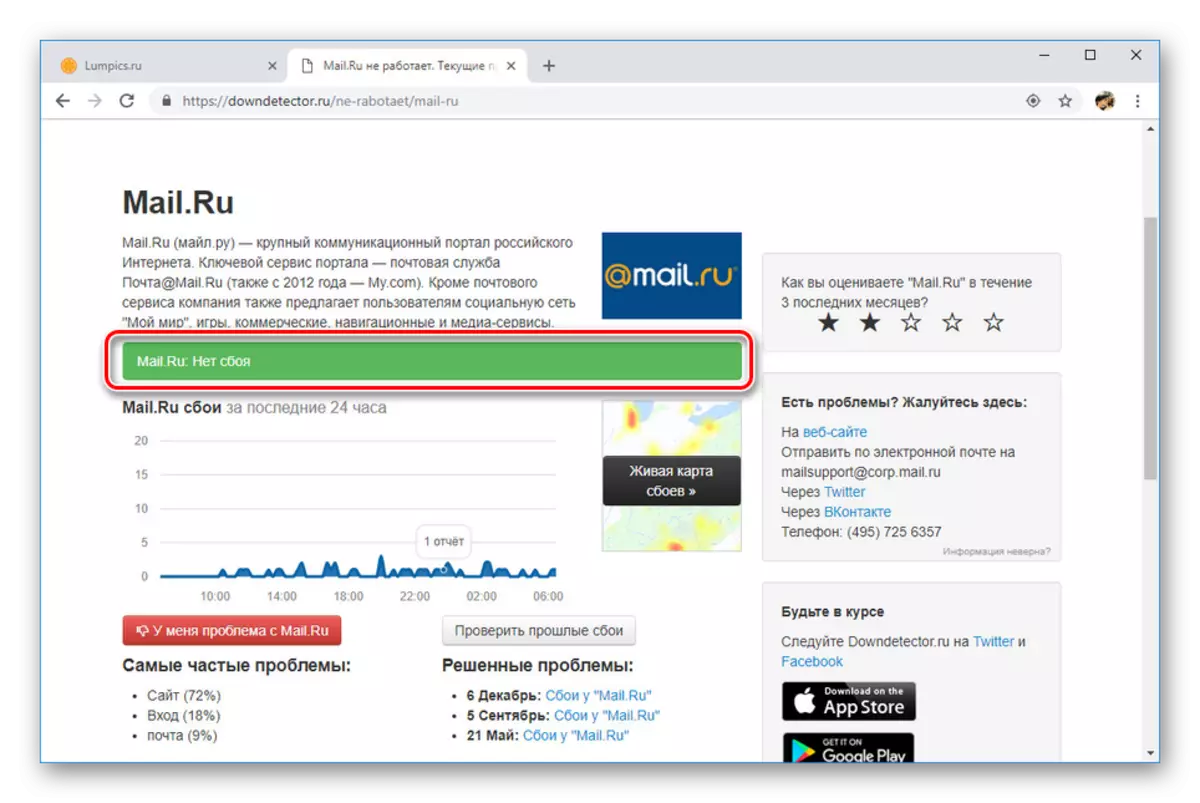 Kontrola práce agenta mail.ru