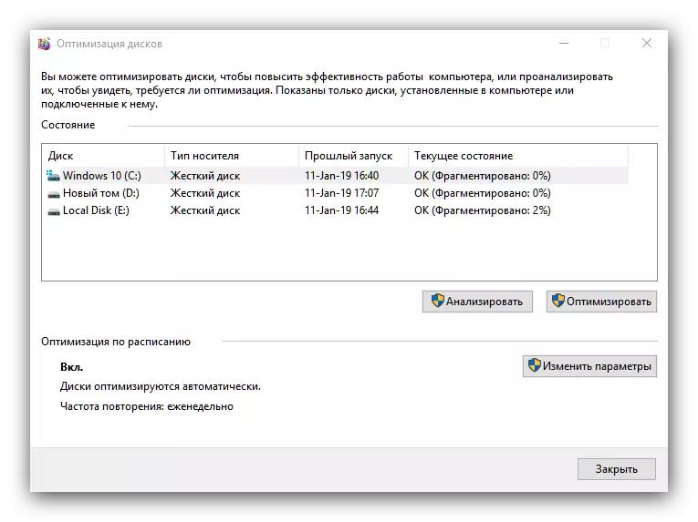 Optimizacija diskova u Windows 10 Alati za administraciju