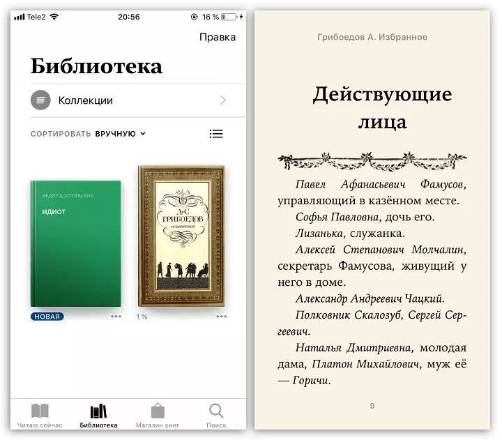 Standardní aplikační kniha na iPhone