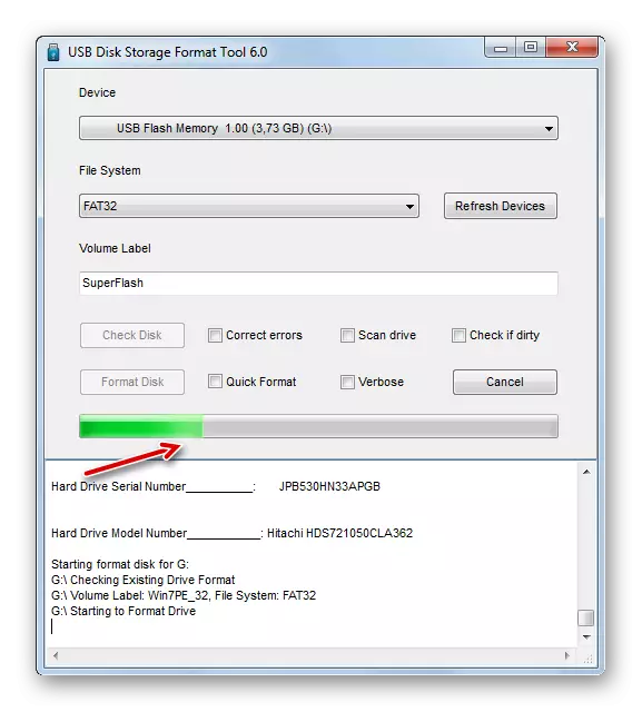 Διαδικασία μορφοποίησης φλας στο σύστημα αρχείων FAT32 στο εργαλείο φόρμας αποθήκευσης δίσκων HP USB