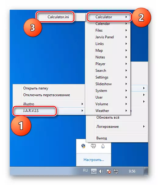 Aktivearje apart skins RAINMETER-programma nei buroblêd yn Windows 7