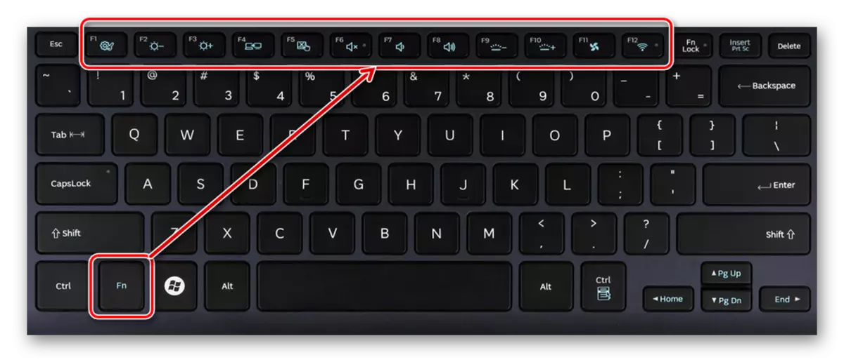 Tombol fungsi dengan FN pada keyboard laptop
