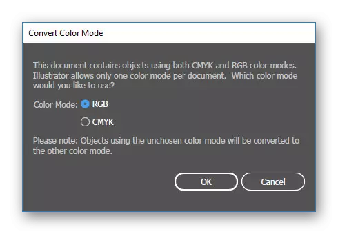 Избор на цветен режим в Adobe Illustrator