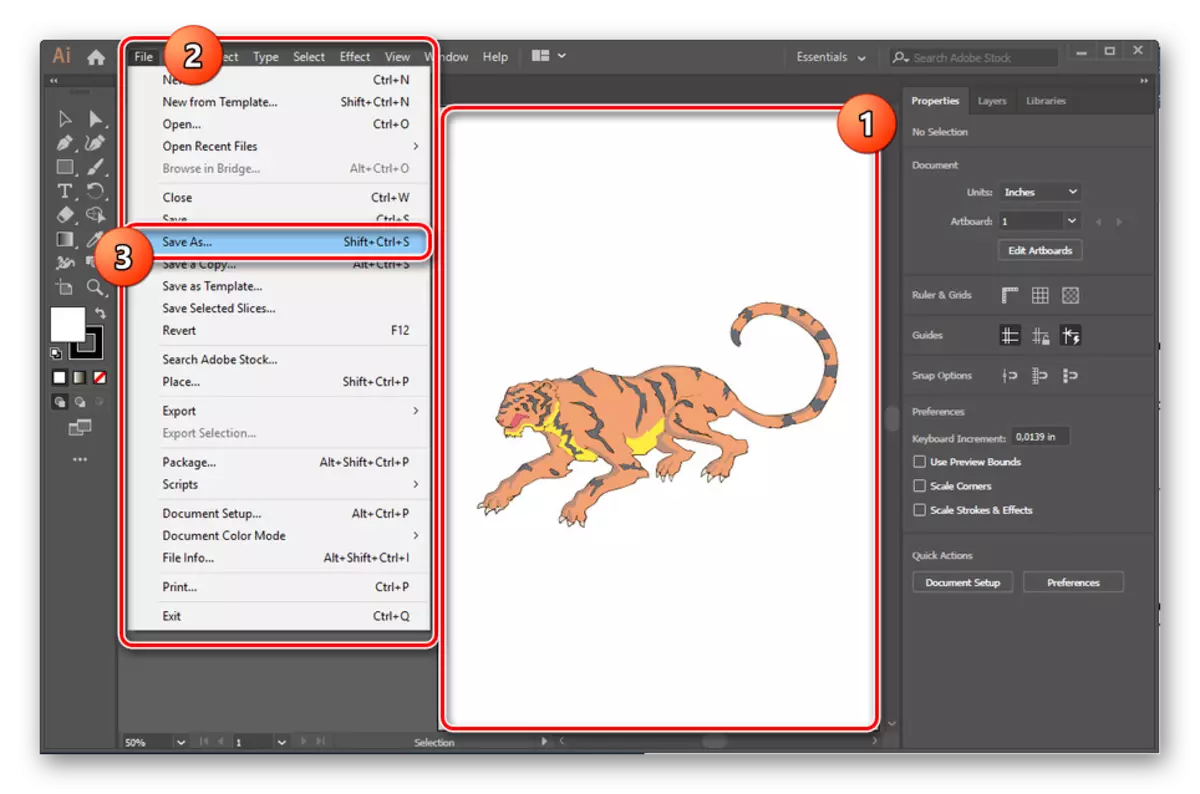 Prechod uložte súbor CDR v aplikácii Adobe Illustrator