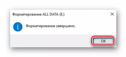 Messaġġ dwar it-tmiem b'suċċess tal-ifformattjar Windows 10
