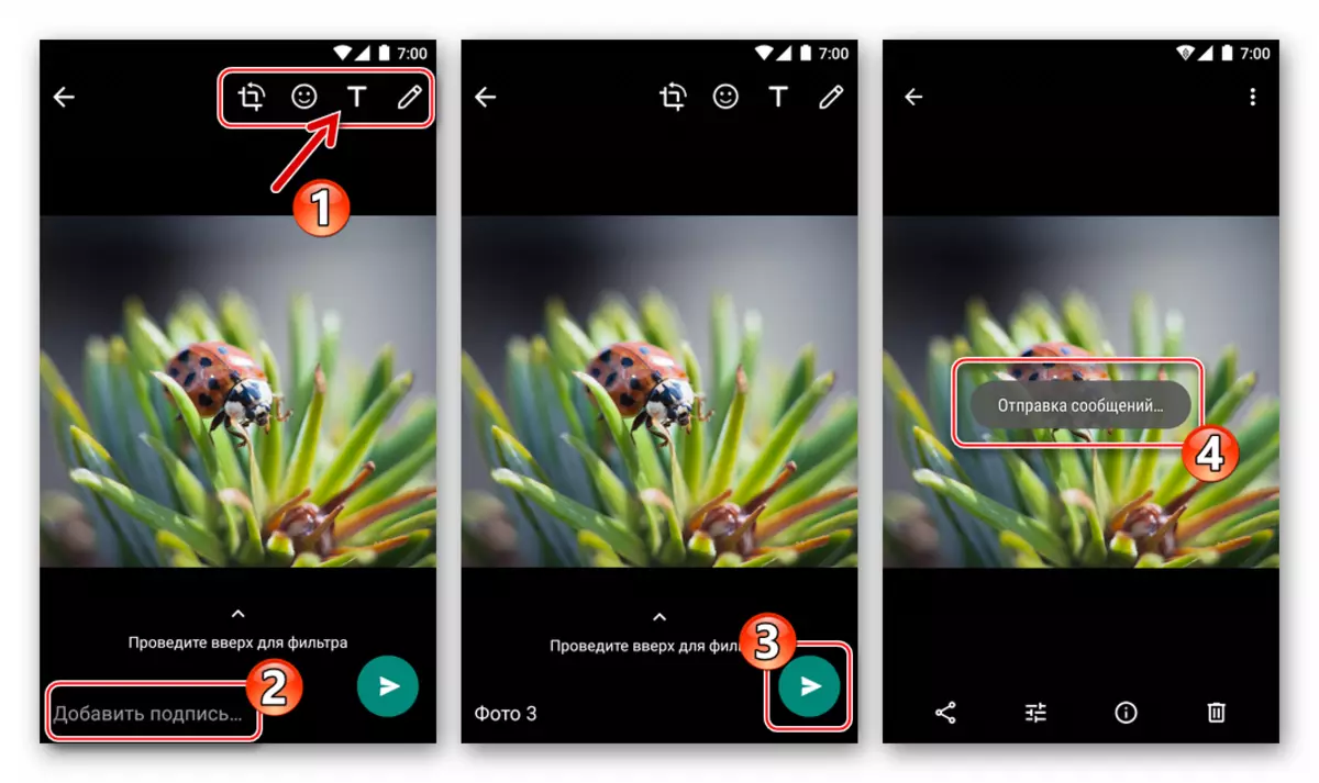 Whatsapp per Android Moditting Immagini in Messenger Prima di inviare Google Photo