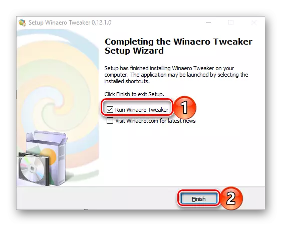 विंडोज 10 में स्थापित Winaero Tweaker एप्लिकेशन का लॉन्च