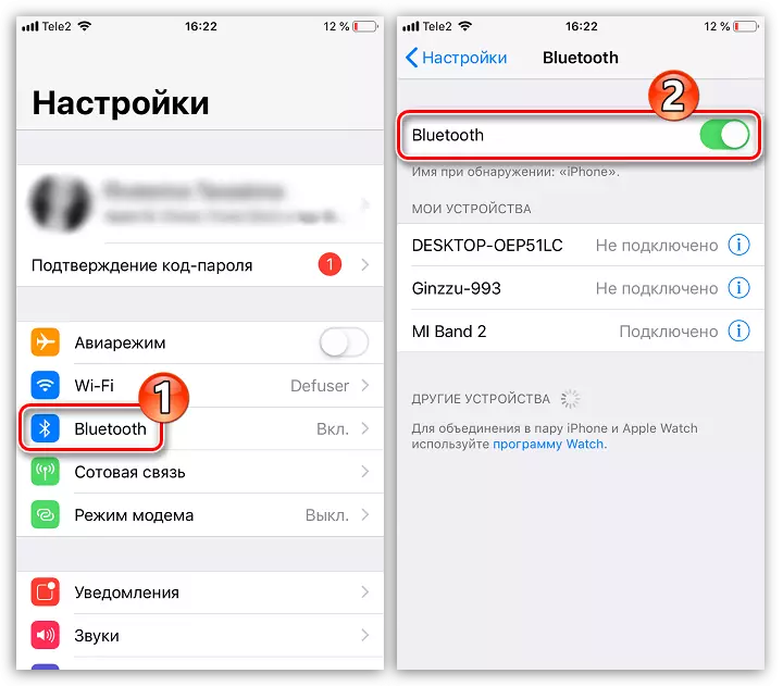 desactivar els dispositius Bluetooth en l'iPhone