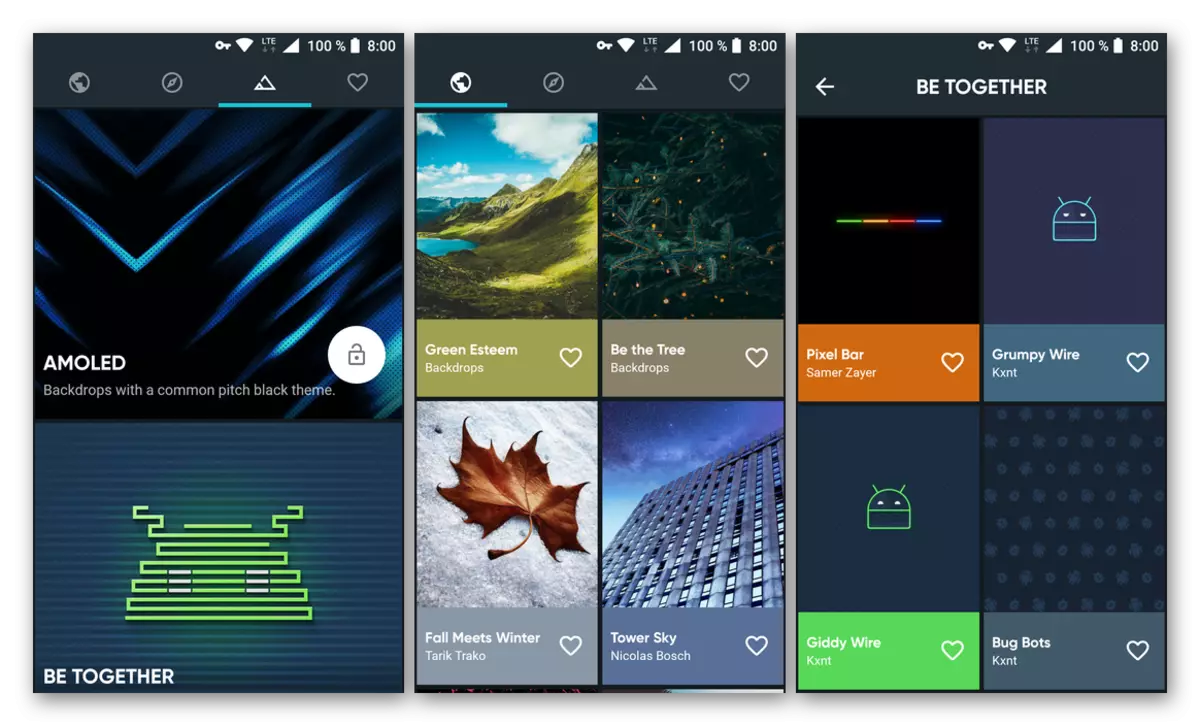Android ilə smartphone və tablet üçün App - Wallpapers - Google Download Market Backdrops pulsuz