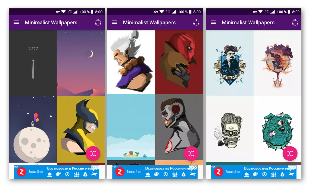 Minimalistiese Wallpapers - App vir smartphone en tablet met Android