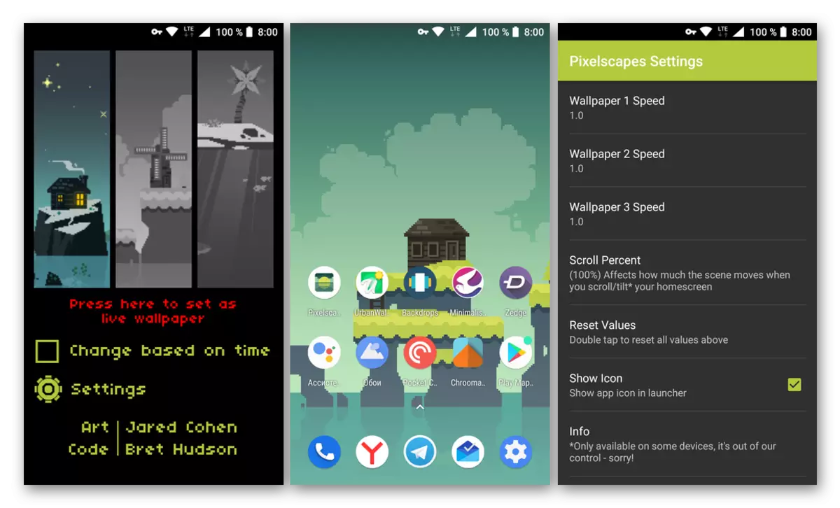 Пиксельскес обои - андроид менен смартфон жана планшет үчүн колдонмо