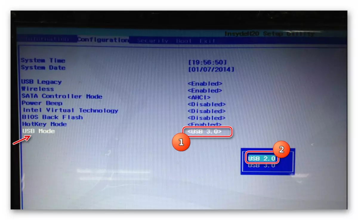 USB-Protokoll-Angeben in BIOS InsydeH20 auf Windows 7 installieren