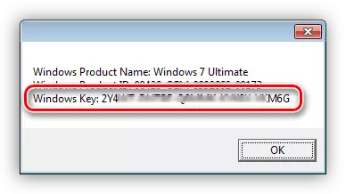 De tweede fase van de uitvoering van het script om de licentiesleutel van Windows 7 te bepalen