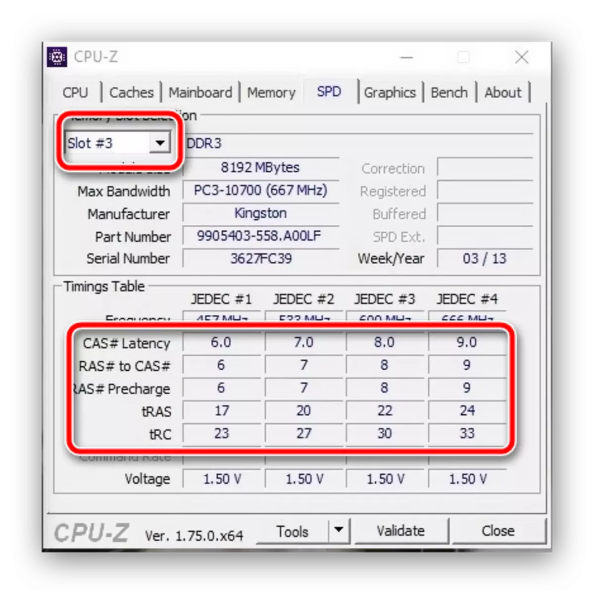 Ganti slot verifikasi wektu ing CPU-Z kanggo ngatasi kesalahan 0x00000124 ing Windows 7