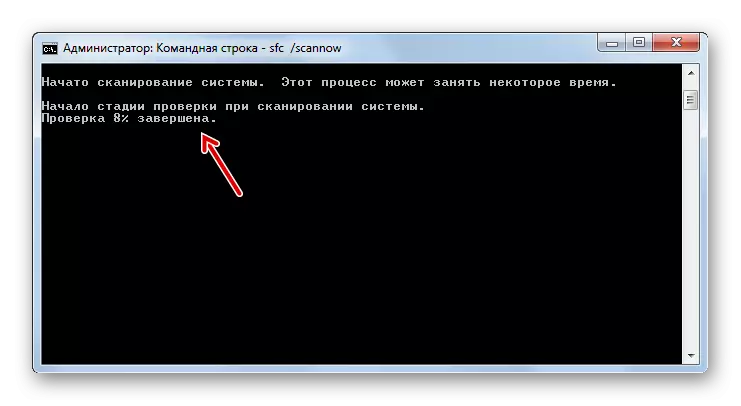Proseduere fan Os Scannen foar de yntegriteit fan systeembestannen op it kommando-prompt yn Windows 7