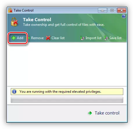 Gå til valg af systemfiler for at ændre sig i TakeControl-værktøjet