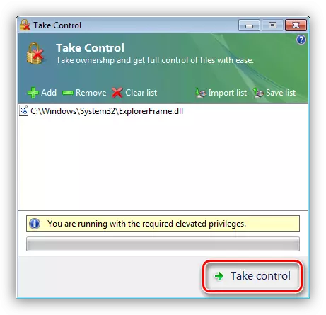 Ottenere i diritti a cambiare i file di sistema nell'utilità di controllo Take