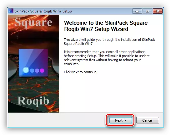 עבור אל חבילת ההתקנה Skinpack ב - Windows 7