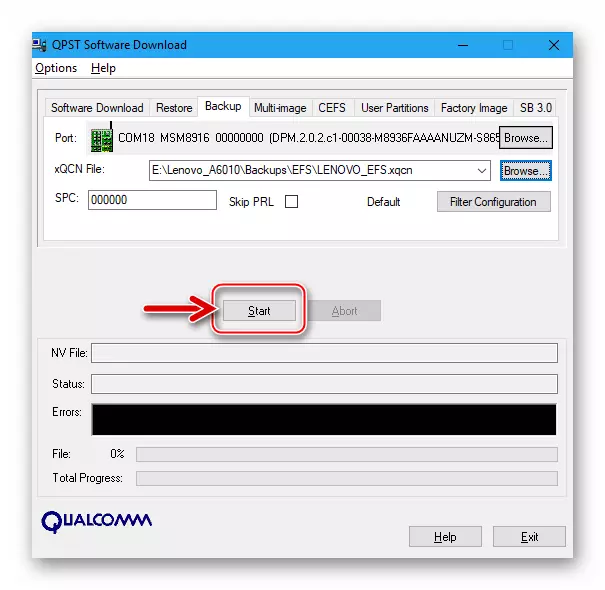 Lenovo A6010 Стартирайте данните за данни от EFS секция за създаване на IMEI архивиране