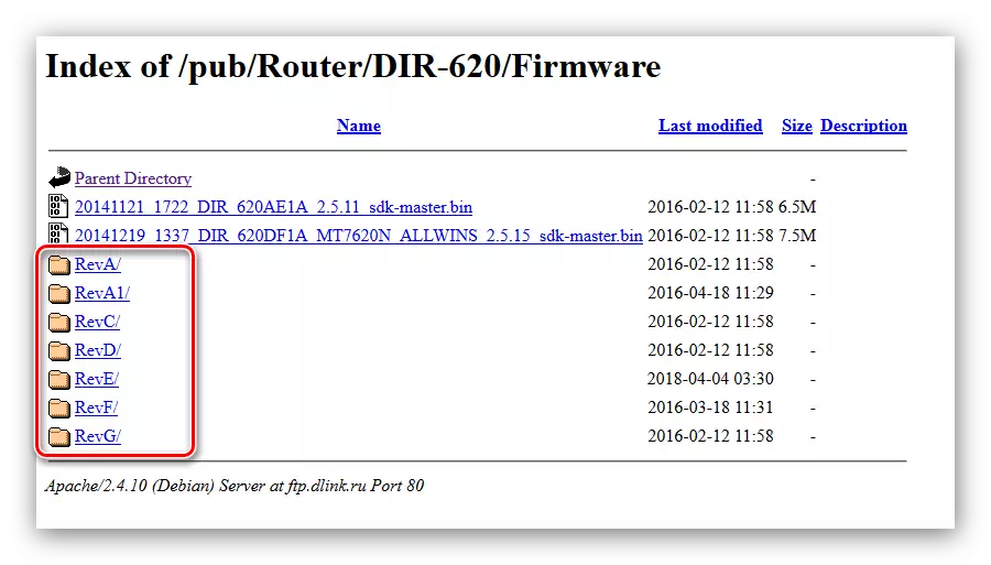 Buksi ang folder sa file firmware sa D-Link dir-620