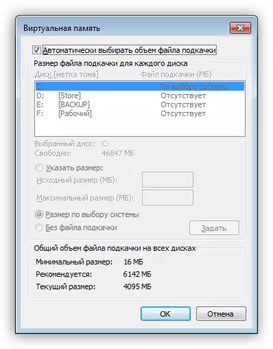Standard virtuelle hukommelsesindstillinger i Windows 7