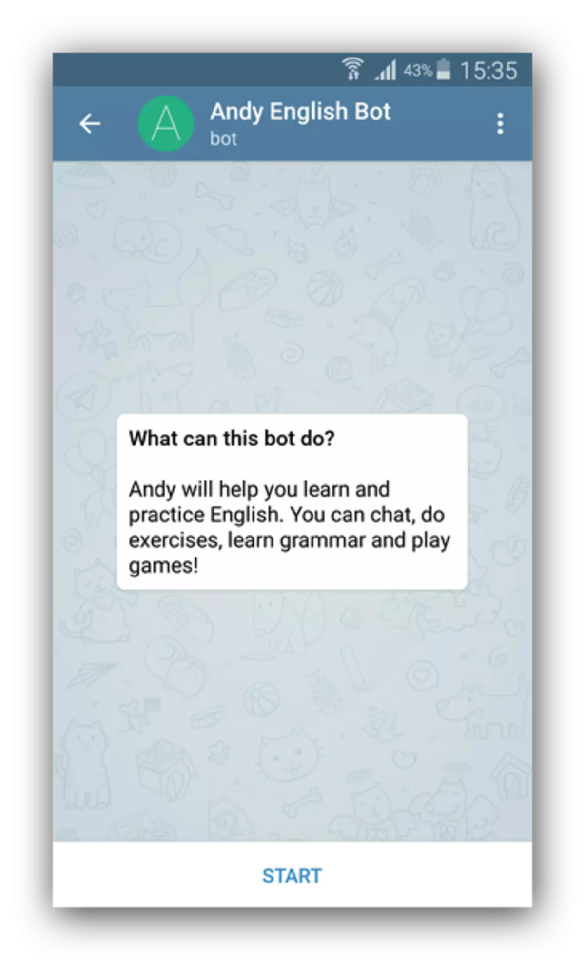Bot leer Engels in telegram