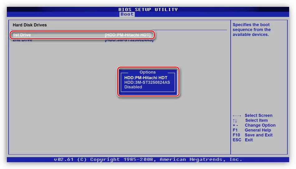 Nastavení pořadí zobrazení pevných disků v základní desce BIOS