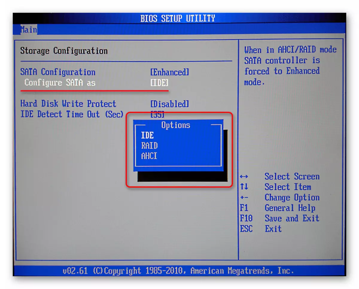 BIOS मदरबोर्डमध्ये SATA कंट्रोलर ऑपरेशन मोड सेट करणे