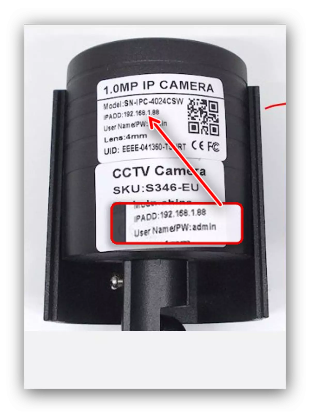 Cari alamat untuk menyambungkan kamera IP melalui penghala