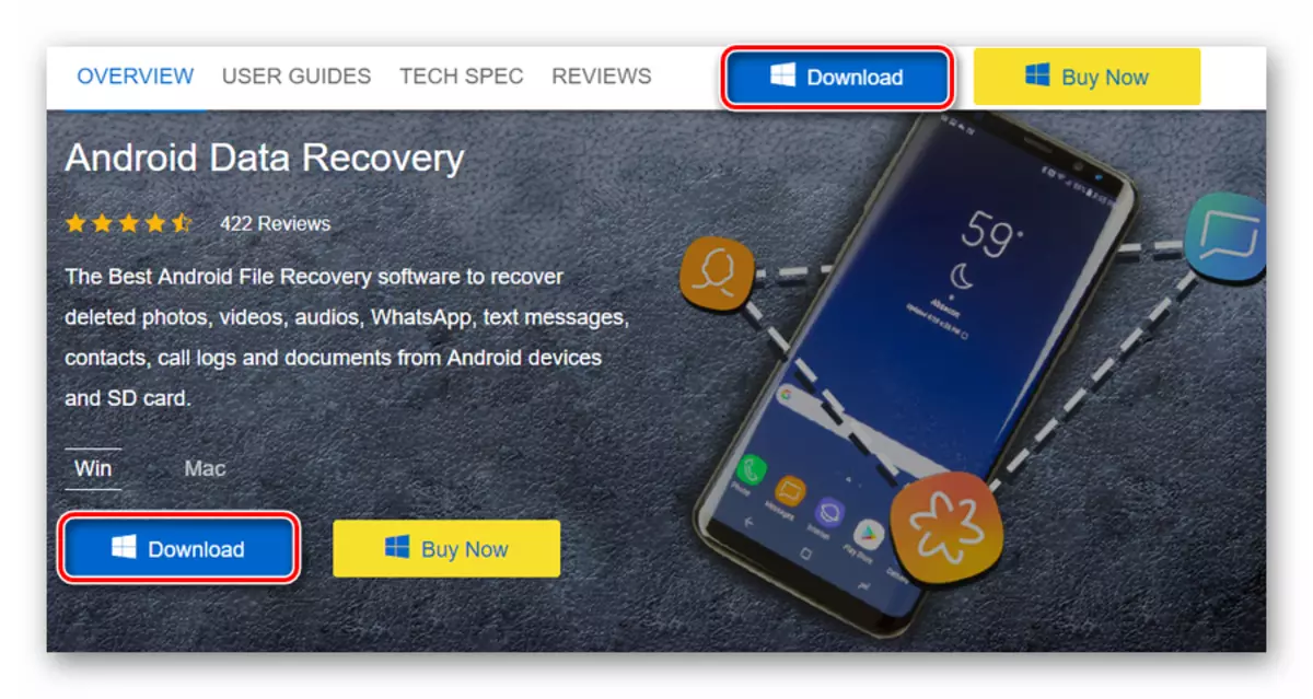 Opisyal na pahina ng Program Fonepaw Android Data Recovery.