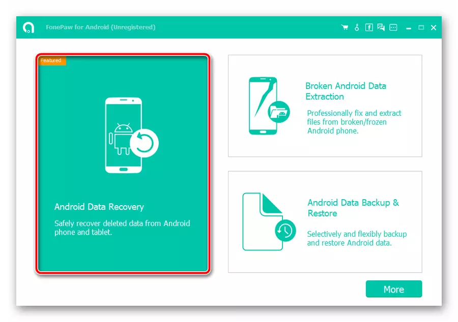 Fenêtre principale Fonepaw Android Data Recovery
