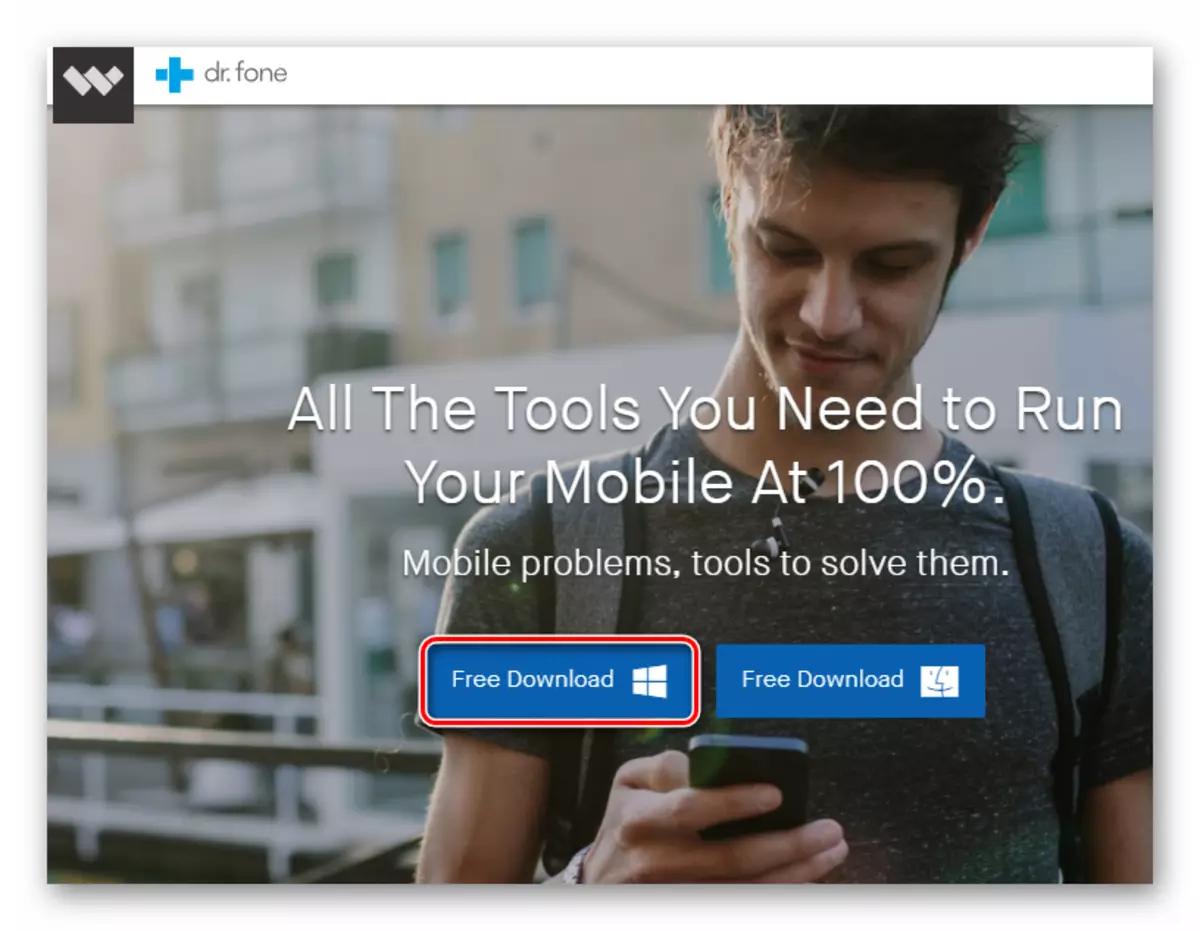 La pàgina oficial de el programa Wondershare Dr.Fone Android Toolkit