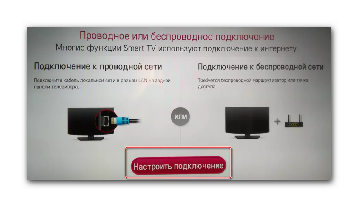 Konfigurasikan koneksi jaringan pada Smart TV LG