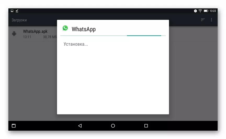 WhatsApp untuk Android Proses menginstal Messenger ke tablet dari file APK