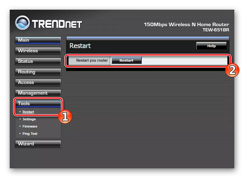 Reload Rendnet Router a través del panel de control