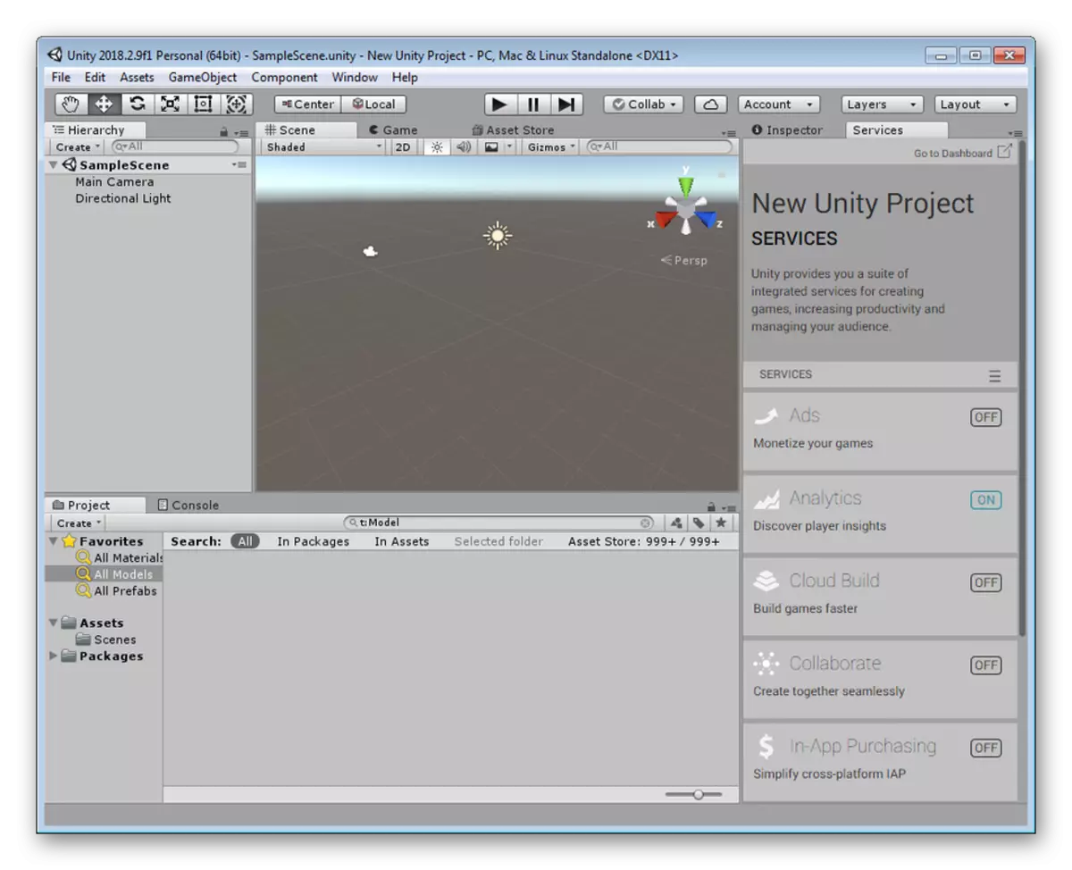 Workspace in the Unity program