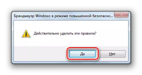 Vahvistus Poista sääntö Windows Firewall -valintaikkunassa Windows 7: ssä