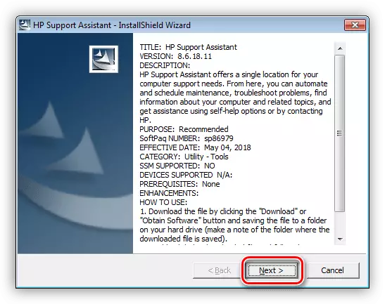 Zagon namestitve pomočnika HP-jev v sistemu Windows 7