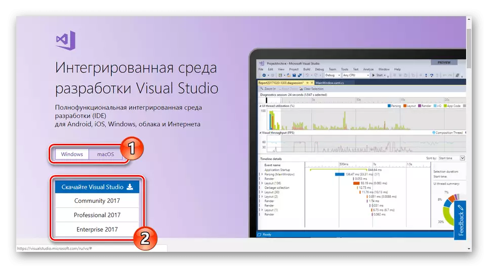 Visualizar informações do Visual Studio no site