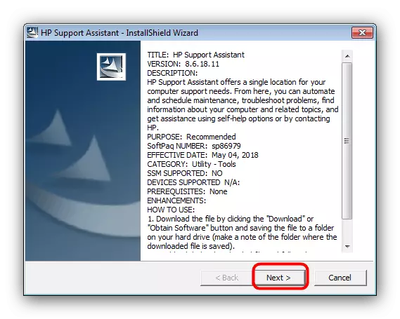 Begynn å installere HP Support Assistant for å laste ned drivere til HP Deskjet 2050
