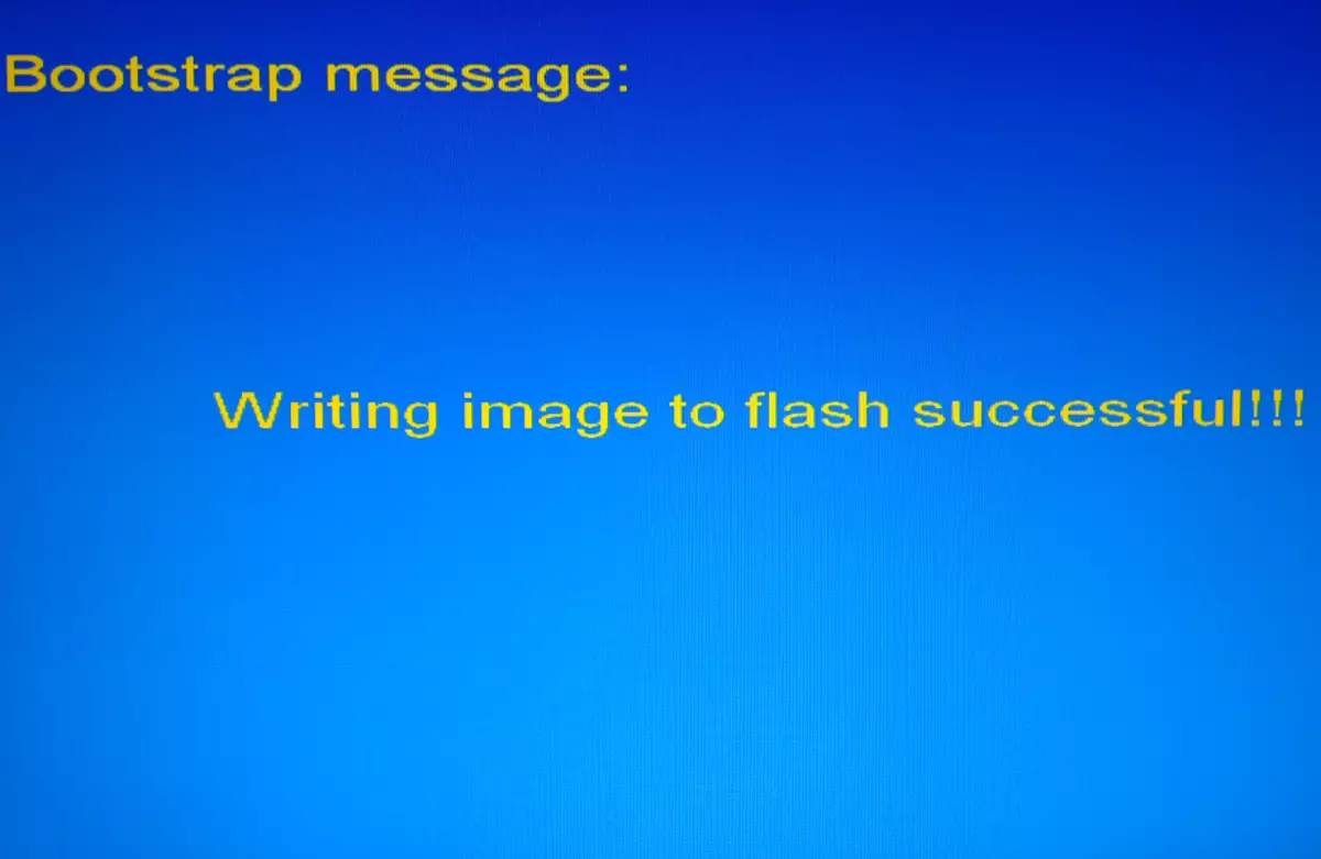 MAG 250 Writing Image to Flash Successfull!