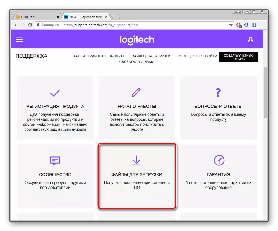 Logitech 웹캠의 파일 범주