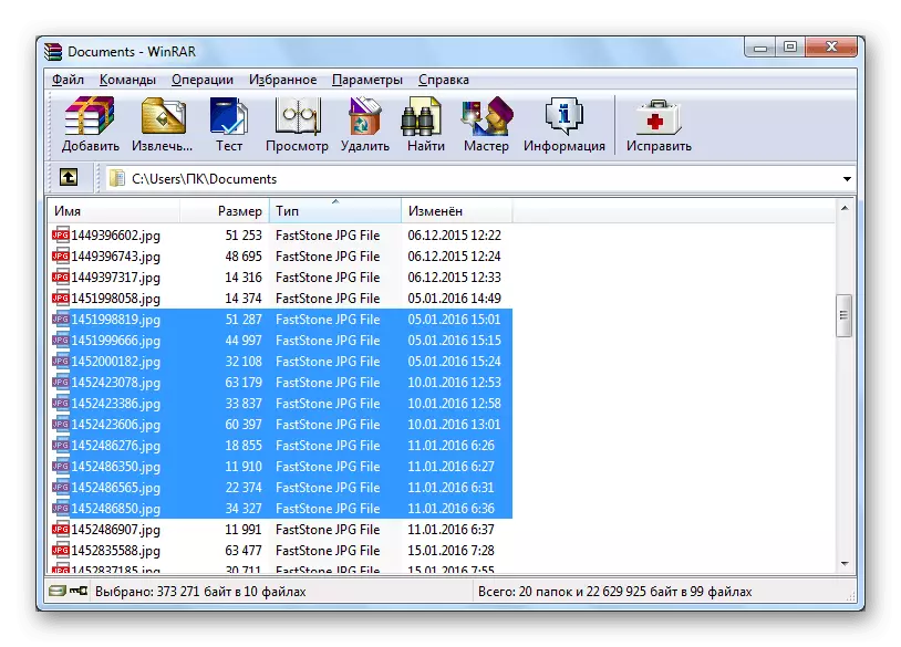 Komprimering af filer gennem WinRAR