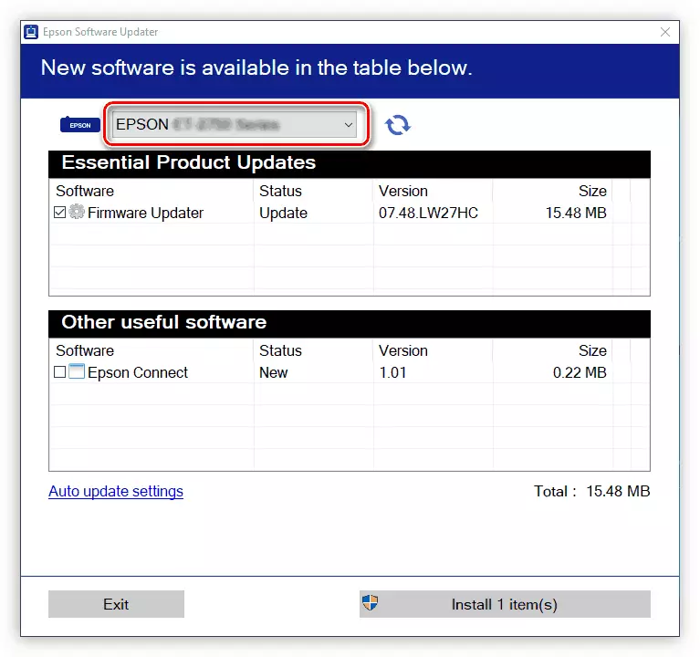 Vind opdaterings aan Epson Software Updater om bestuurders in Epson L355 te installeer)