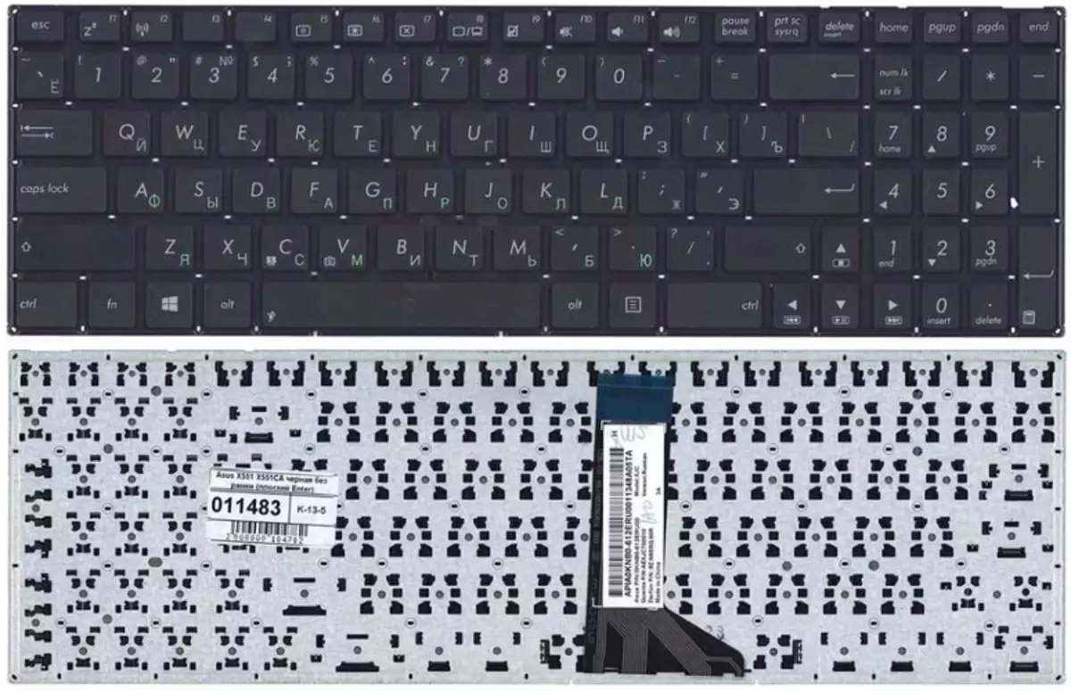 Un exemplo dun teclado con un asus portátil