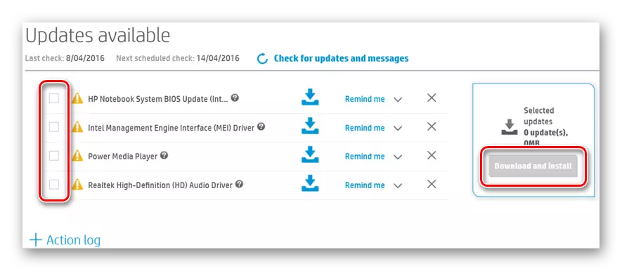 HP Support Assistant Update installatieknop